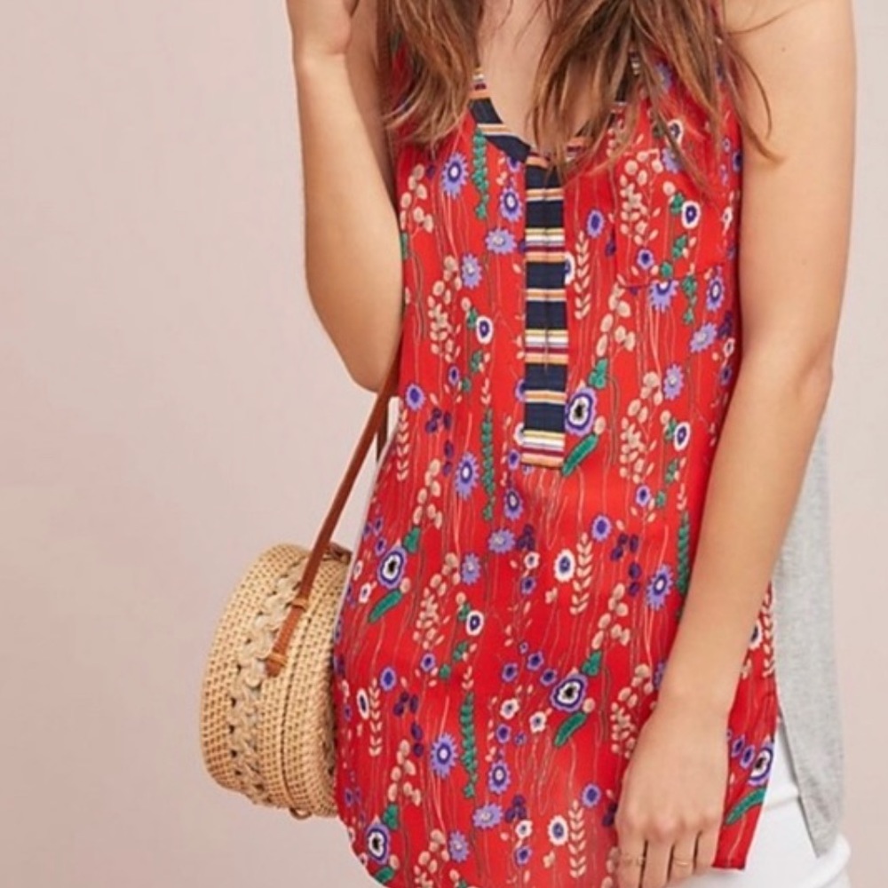 Anthropologie Tiny Brand Tunic Length Split Neck … - image 1